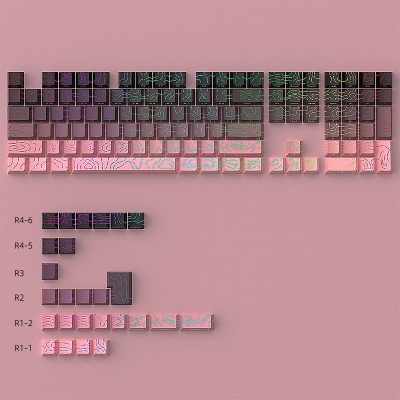 Contour Line Blackberry Pink 104+29 Keys PBT Doubleshot Side Legends Keycaps Set Cherry Profile for Cherry MX Keyboard
